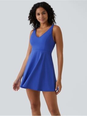 Halara Women’s Flare Mini Slip Active Dress, Lotus Blue, size S